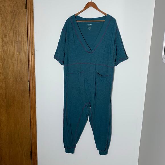 Womens Natural Life Charlie Jumpsuit Blue Size S EUC! - Picture 2 of 3
